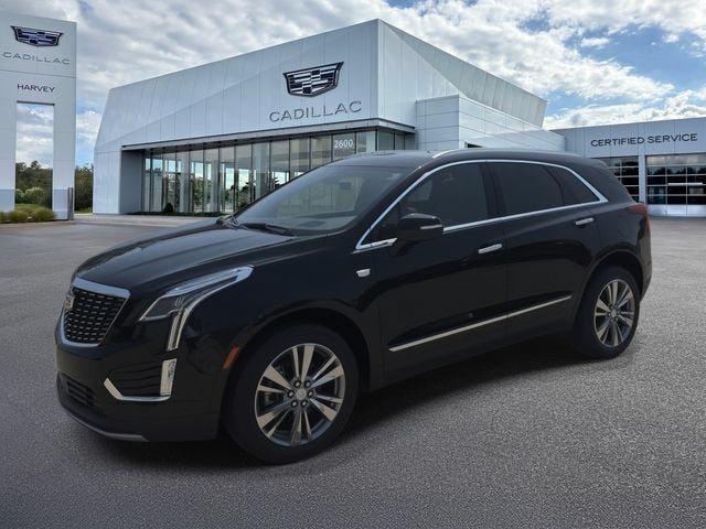 2026 Cadillac XT5 Premium Luxury in Stellar Black Metallic — front three-quarter view