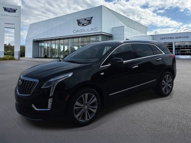2026 Cadillac XT5 Premium Luxury in Stellar Black Metallic — front three-quarter view