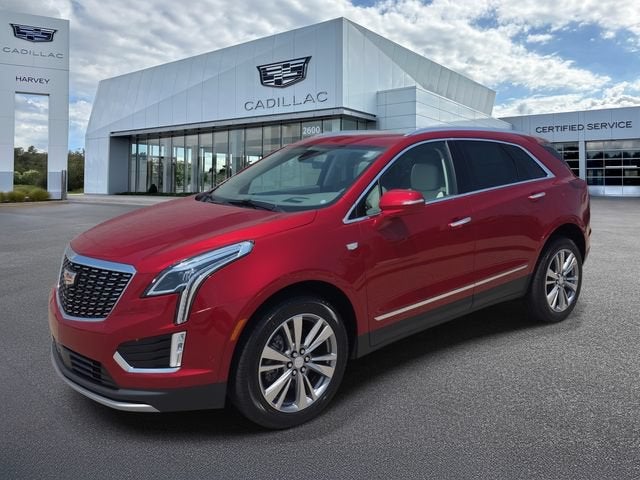 2026 Cadillac XT5 Premium Luxury in Radiant Red Tintcoat — front three-quarter view
