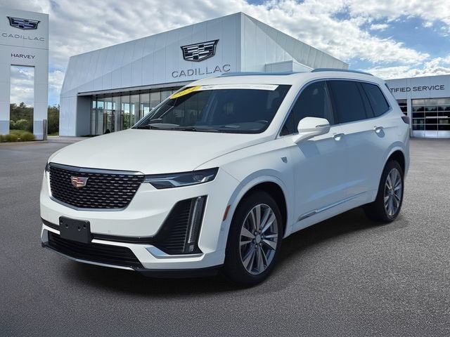 2024 Cadillac XT6 Premium Luxury in Crystal White Tricoat — front three-quarter view