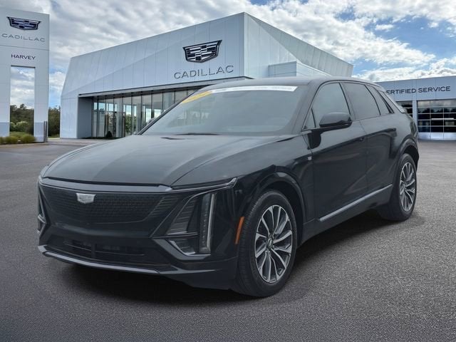 2024 Cadillac LYRIQ Sport 1 in Stellar Black Metallic — front three-quarter view