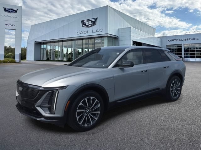 2026 Cadillac LYRIQ Sport in Argent Silver Metallic — front three-quarter view
