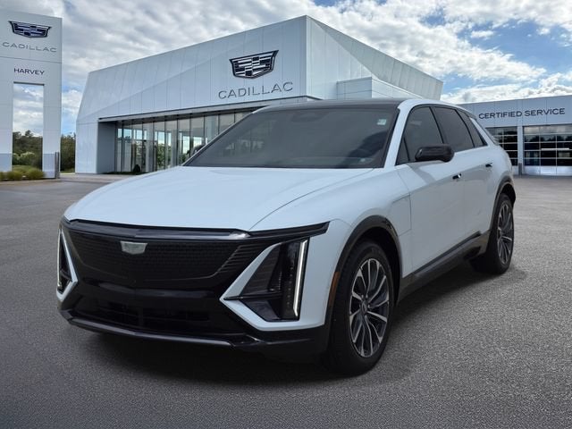 2026 Cadillac LYRIQ Sport in Vibrant White Tricoat — front three-quarter view