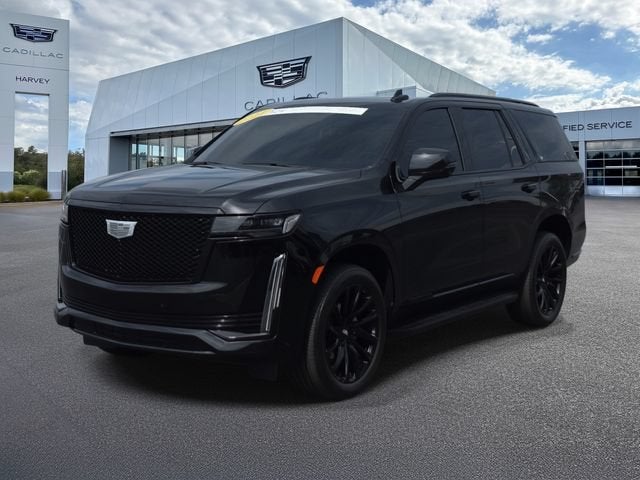2024 Cadillac Escalade Sport in Black Raven — front three-quarter view