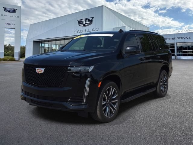 2024 Cadillac Escalade Sport in Black Raven — front three-quarter view