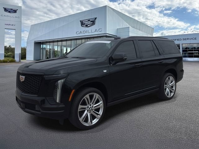 2025 Cadillac Escalade Sport in Black Raven — front three-quarter view