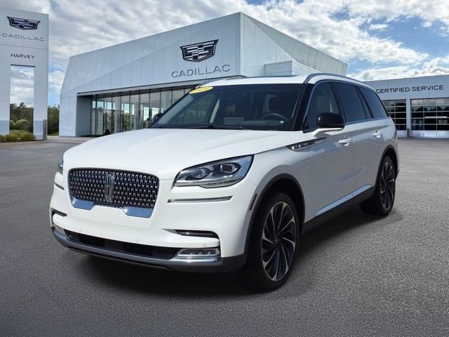 2023 Lincoln Aviator Reserve in Prisitne White Metallic — front three-quarter view