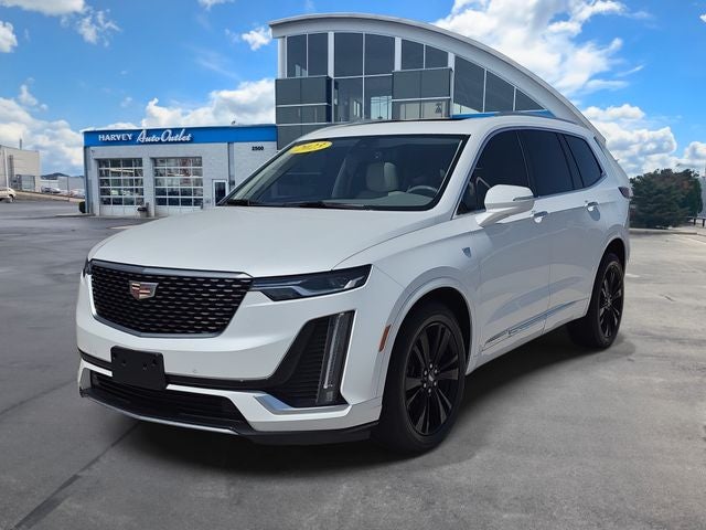 2023 Cadillac XT6 Premium Luxury in Crystal White Tricoat — front three-quarter view