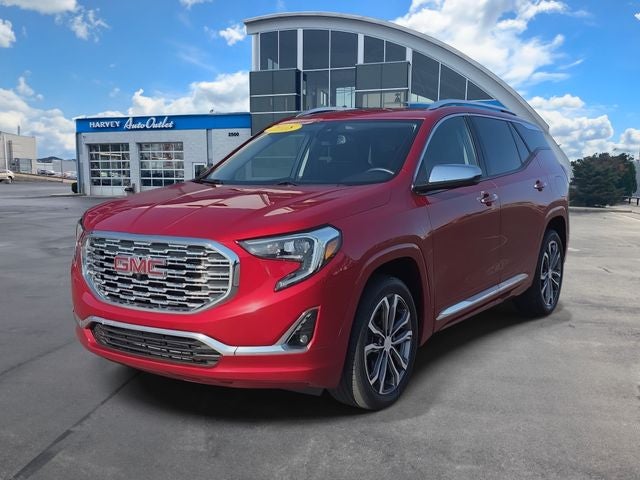 2018 GMC Terrain Denali in Red Quartz Tintcoat — front three-quarter view