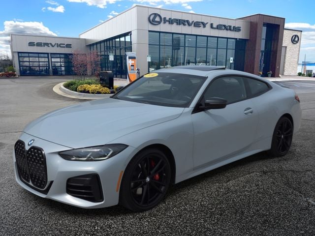 2024 BMW 4 Series M440i xDrive in Brooklyn Gray Metallic — front three-quarter view